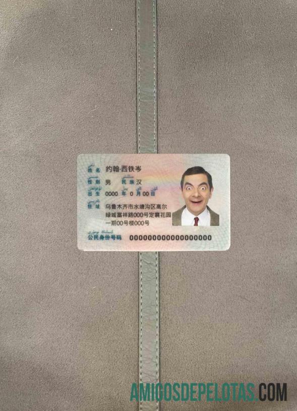 China ID olhar de foto frente amostra